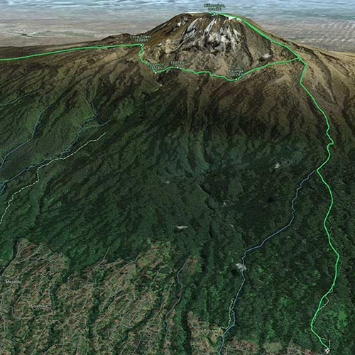 lemosho route mountain map